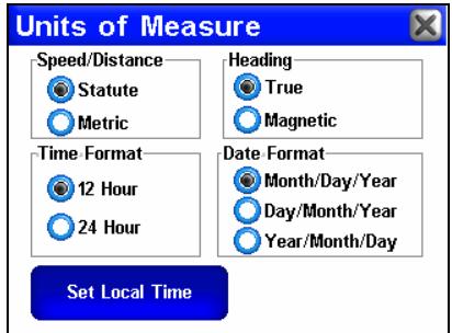 LOWRANCE IWAY 250C - Unités de mesure - 1