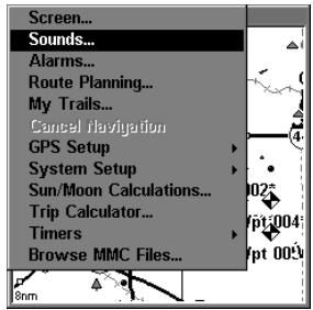 LOWRANCE LMS-240 - Menu pour voir le renseignement sur le logiciel - 1