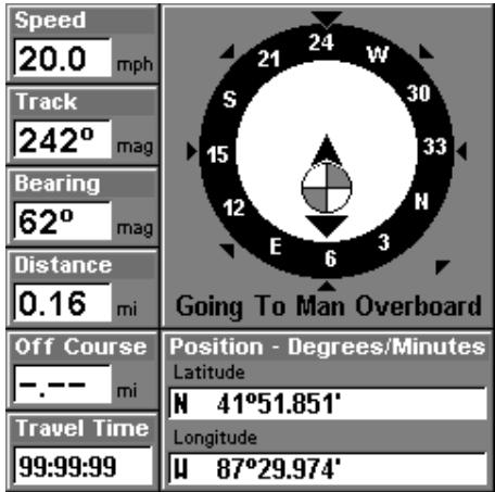 LOWRANCE LMS-240 - Navigation vers un homme à la mer - 1