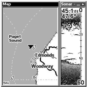 LOWRANCE LMS-240 - Écran divisé - carte/sonar - 3