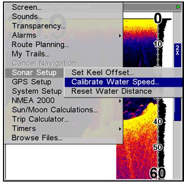 LOWRANCE LMS-525C DF - Étalonnage de la vitesse - 1