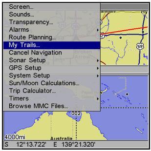LOWRANCE LMS-525C DF - Créer et sauvegarder un trace - 1