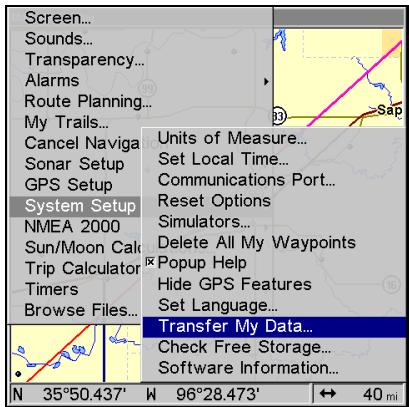 LOWRANCE LMS-525C DF - Fichiers de données GPS: - 1