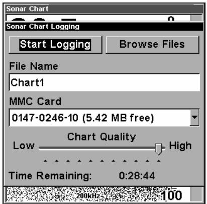 LOWRANCE LMS-525C DF - Enregistrer les données graphiques du sondeur - 1