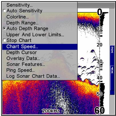 LOWRANCE LMS-525C DF - Vitesse de défilament - 1