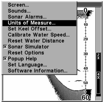 LOWRANCE X136DF - Unités de mesure - 1