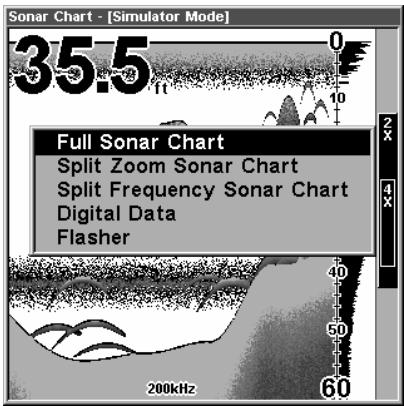 LOWRANCE X136DF - Options d'affichage du graphique du sondeur - 1