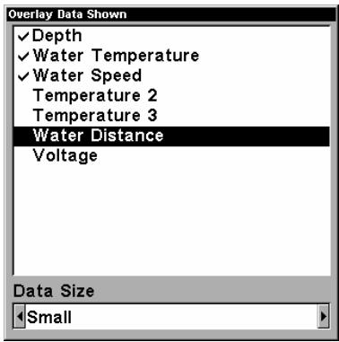 LOWRANCE X136DF - Données de superposition - 3
