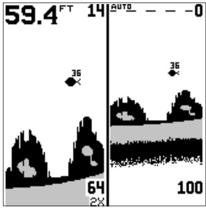 LOWRANCE X65 - Graphique divisé - 1