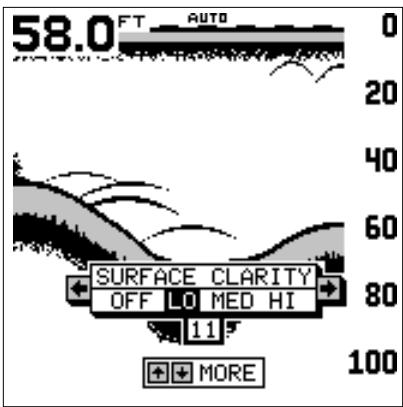 LOWRANCE X65 - Ajustement de precision de la surface du graphique - 1