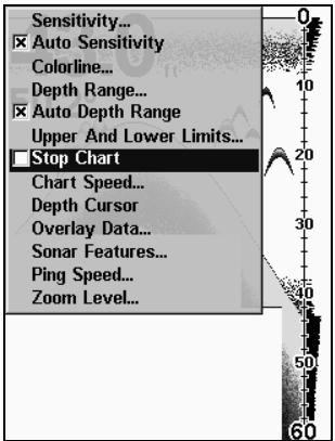 LOWRANCE X67C - Arrêt du Défilament de l'Image - 1