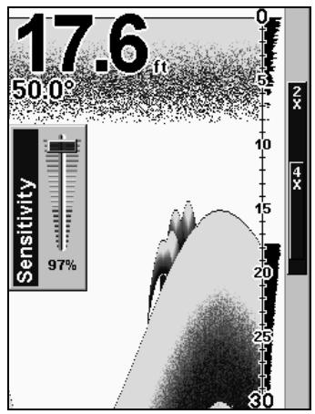 LOWRANCE X67C - Pour régler la Sensibilité: - 2