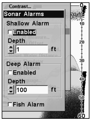 LOWRANCE X67C - Alarmes de Profondeur - 2