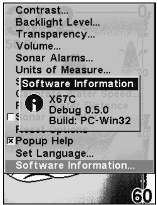 LOWRANCE X67C - Informations Systeme - 2