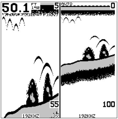 LOWRANCE X85 - Graphique divisé - 2