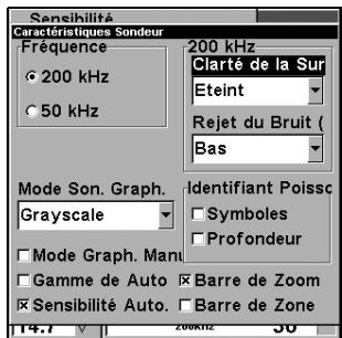 LOWRANCE X88DF - Pour régler le niveau de la clarté de surface: - 1