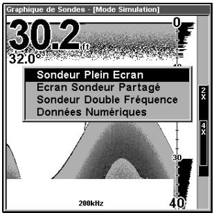 LOWRANCE X88DF - Options de réglage du menu sondeur - 1