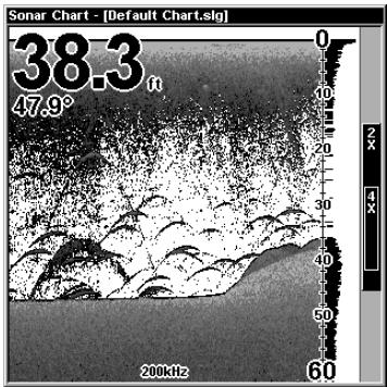 LOWRANCE X97 - Pour pouvoir régler le niveau de la ligne grise: - 1