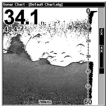 LOWRANCE X97 - Pour régler le niveau de la clarté de surface: - 4
