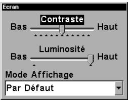 LOWRANCE X98DF - Contraste, niveau d'éclairage et mode d'affichage de l'écran - 1