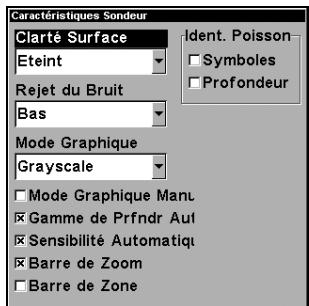 LOWRANCE X98DF - Pour régler le niveau de la clarté de surface: - 2