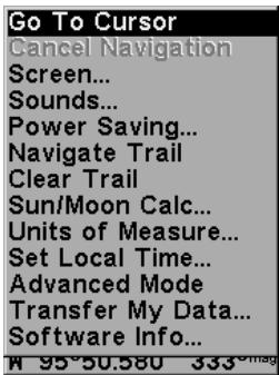 LOWRANCE IFINDER H2O - Main Menu - 1