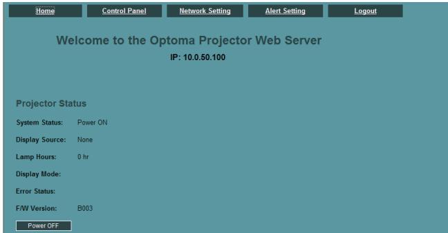 OPTOMA EP783L - Comment utiliser un navigateur web pour contrôler votre projecteur - 2