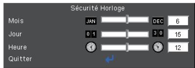 OPTOMA EX330E,  EX565UT,  EX605ST,  EX610ST,  EX615,  EX665UT,  EX665UTIS,  EX7155E - Sécurité Horloge - 1