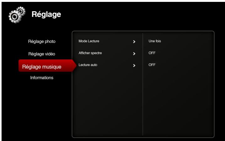 OPTOMA ML550 - Réglage musique - 1