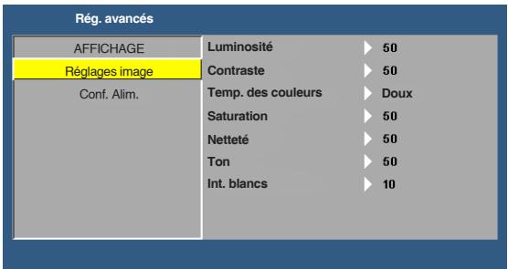 OPTOMA ML550 - Réglages image (en mode vidéo) - 1