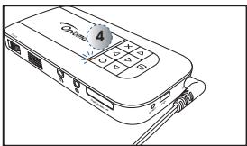 OPTOMA PK120,  PK301,  PK320 - CHARGEMENT DE LA BATTERIE - 4