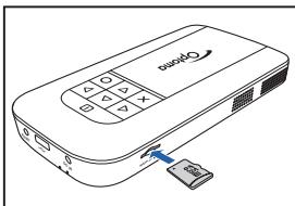 OPTOMA PK120,  PK301,  PK320 - INSÉRZ LA CARTE MICROSD - 1