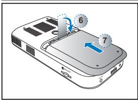 OPTOMA PK120,  PK301,  PK320 - INSTALLATION DE LA BATTERIE - 4