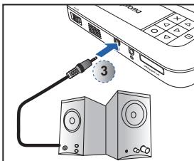 OPTOMA PK120,  PK301,  PK320 - CONNECTEZ LASOURCE D'ENTREE - ENTREE VIDEO - 1