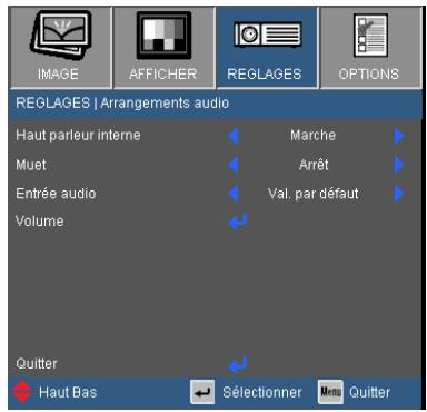 OPTOMA X305ST,  X306ST - REGLAGES | Arrangements audio - 1
