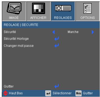 OPTOMA X305ST,  X306ST - REGLAGE | SECURITE - 1