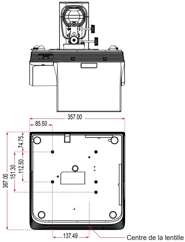 OPTOMA X307UST - Installation au plafond - 2