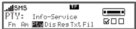 BECKER 7800 ONLINE PRO - Affichage/sélection des types de programme (PTY) - 1