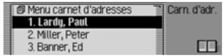 BECKER 7949 TRAFFIC PRO VOICE - Commandes pour l'accès rapide du carnet d'adresses - 1