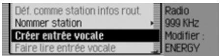 BECKER 7949 TRAFFIC PRO VOICE - Commandes dans le menu Entrées vocales - 1
