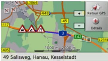 BECKER TRAFFIC ASSIST Z099 - Représentation de messages TMC sur la carte* - 1