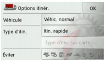 BECKER TRAFFIC ASSIST Z099 - Modification des options d'itinéraire - 1
