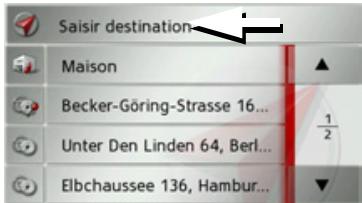 BECKER TRAFFIC ASSIST Z099 - Menu de saisie d'une destination - 1