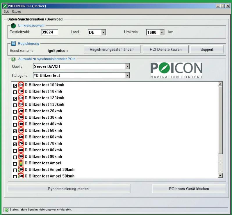 BECKER TRAFFIC ASSIST Z100 - Synchronisation des POI - 3