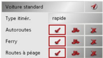BECKER TRAFFIC ASSIST Z200 - Options pour le profil de trajet - 1
