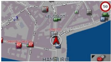 BECKER TRAFFIC ASSIST Z200 - Affichage de la carte sans guidage vers la destination - 1