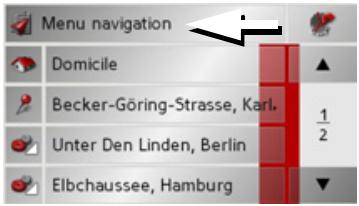 BECKER TRAFFIC ASSIST Z200 - Le Menu de navigation - 1