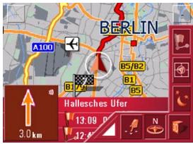 BECKER TRAFFIC ASSIST - Affichage de la carte avec barre d'outils - 2