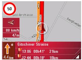 BECKER TRAFFIC ASSIST - Affichage de la carte avec guidage vers la destination - 1