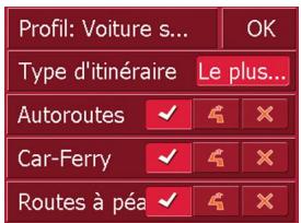 BECKER TRAFFIC ASSIST - La touche Options de route - 1